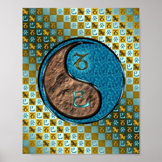 Capricorn & Water Schlange Poster (Vorne)