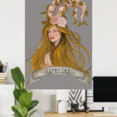 Capricorn Woman Fantasy Acrylic Wall Art Poster (Heimbüro)