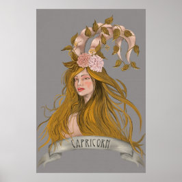 Capricorn Woman Fantasy Acrylic Wall Art Poster