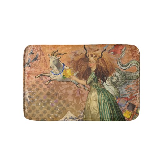 Capricorn Woman Goat Whimsical Fun Badematte (Vorderseite)