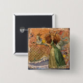 Capricorn Woman Goat Whimsical Fun Button (Vorne & Hinten)