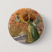 Capricorn Woman Goat Whimsical Fun Button (Vorderseite)