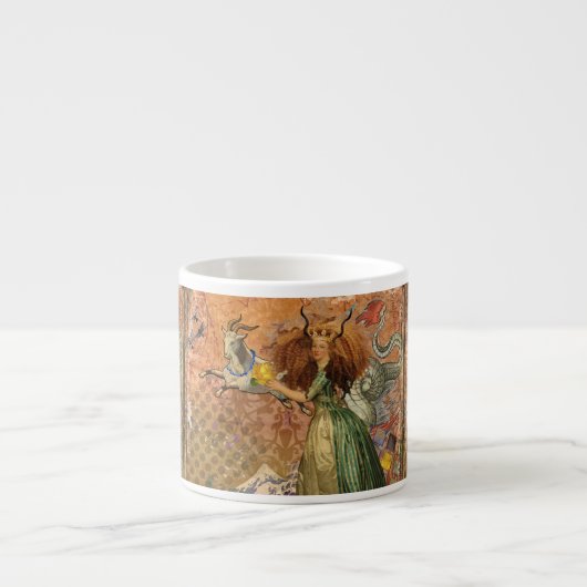 Capricorn Woman Goat Whimsical Fun Espressotasse (Vorderseite)