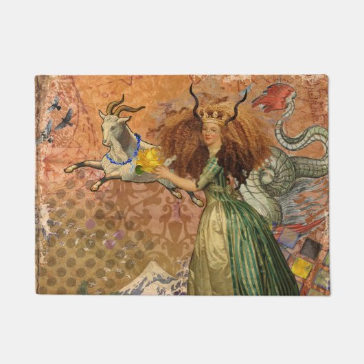 Capricorn Woman Goat Whimsical Fun Fußmatte (Vorderseite)