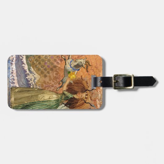 Capricorn Woman Goat Whimsical Fun Gepäckanhänger (Vorderseite horizontal)