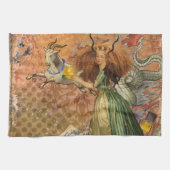 Capricorn Woman Goat Whimsical Fun Geschirrtuch (Horizontal)