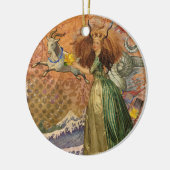 Capricorn Woman Goat Whimsical Fun Keramik Ornament (Links)