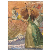 Capricorn Woman Goat Whimsical Fun Klemmbrett (Rückseite)
