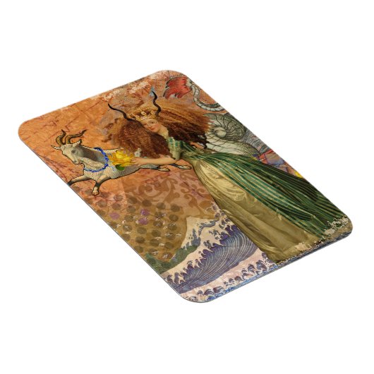 Capricorn Woman Goat Whimsical Fun Magnet (Rechte Seite)