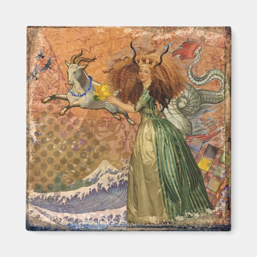 Capricorn Woman Goat Whimsical Fun Magnet (Vorne)