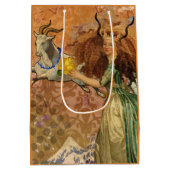 Capricorn Woman Goat Whimsical Fun Mittlere Geschenktüte (Rückseite)