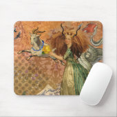 Capricorn Woman Goat Whimsical Fun Mousepad (Mit Mouse)