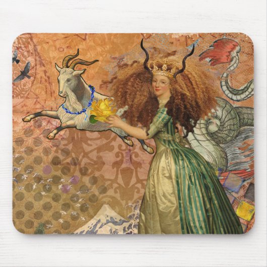 Capricorn Woman Goat Whimsical Fun Mousepad (Vorne)