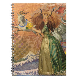 Capricorn Woman Goat Whimsical Fun Notizblock