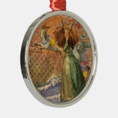 Capricorn Woman Goat Whimsical Fun Ornament Aus Metall (Rechts)