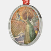 Capricorn Woman Goat Whimsical Fun Ornament Aus Metall (Links)