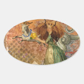 Capricorn Woman Goat Whimsical Fun Ovaler Aufkleber (Vorderseite)