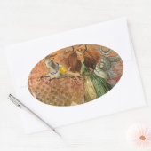 Capricorn Woman Goat Whimsical Fun Ovaler Aufkleber (Umschlag)