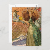 Capricorn Woman Goat Whimsical Fun Postkarte (Vorne/Hinten)