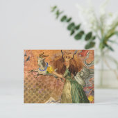 Capricorn Woman Goat Whimsical Fun Postkarte (Stehend Vorderseite)