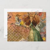 Capricorn Woman Goat Whimsical Fun Postkarte (Vorne/Hinten)