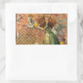 Capricorn Woman Goat Whimsical Fun Rechteckiger Aufkleber (Tasche)