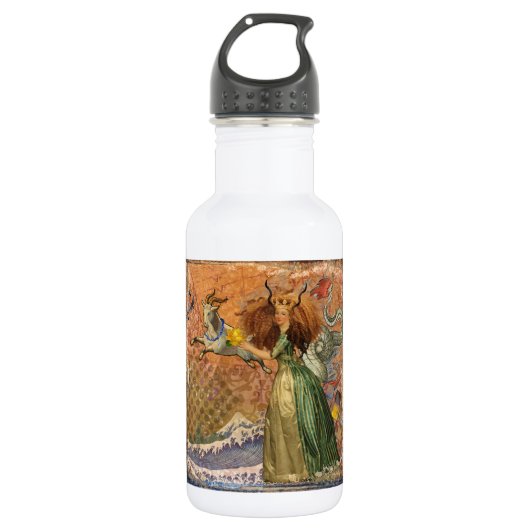 Capricorn Woman Goat Whimsical Fun Trinkflasche (Vorderseite)