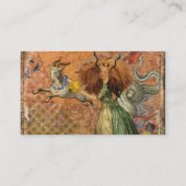 Capricorn Woman Goat Whimsical Fun Visitenkarte (Rückseite)