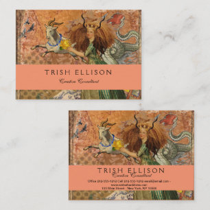 Capricorn Woman Goat Whimsical Fun Visitenkarte