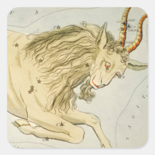 Capricorn, Zehnte astrologische Zodiaka-Zeichen Quadratischer Aufkleber