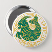 Capricorn-Zeichen des Zodiaks auf Button (Vorne & Hinten)