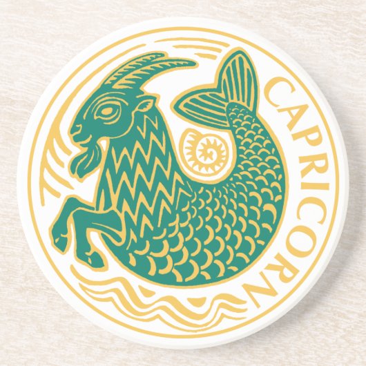 Capricorn-Zeichen des Zodiaks auf Getränkeuntersetzer (Vorne)