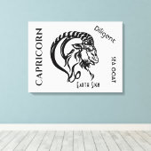 Capricorn-Zeichen und Symbol Leinwanddruck (Insitu (Holzboden))