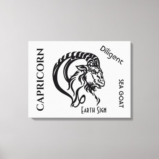 Capricorn-Zeichen und Symbol Leinwanddruck (Vorderseite)