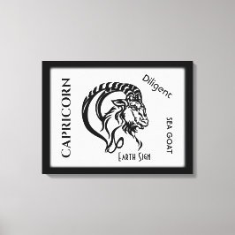 Capricorn-Zeichen und Symbol Leinwanddruck