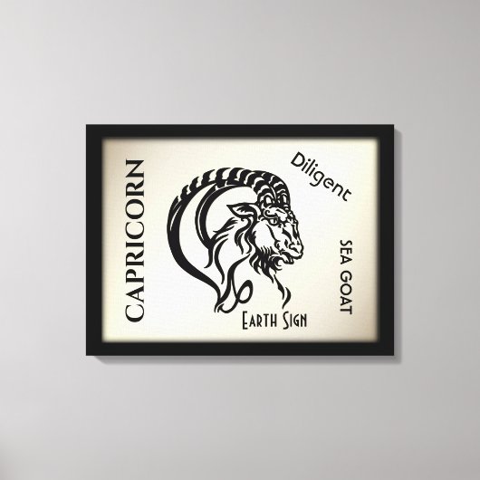 Capricorn-Zeichen und Symbol Leinwanddruck (Vorderseite)