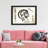 Capricorn-Zeichen und Symbol Leinwanddruck (Insitu (Wohnzimmer))