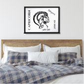 Capricorn-Zeichen und Symbol Leinwanddruck (Insitu (Schlafzimmer))