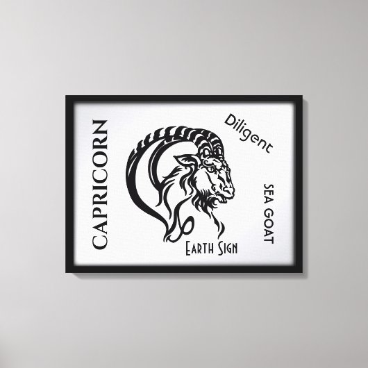 Capricorn-Zeichen und Symbol Leinwanddruck (Vorderseite)