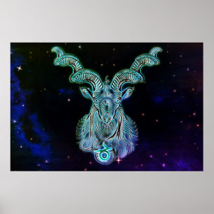 Capricorn-Ziege-Zodiakposter Poster