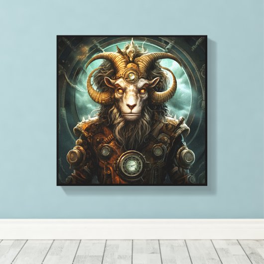 Capricorn Zodiac Art Canvas Leinwanddruck (Insitu (Holzboden))