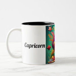 Capricorn - Zodiac Art Zweifarbige Tasse