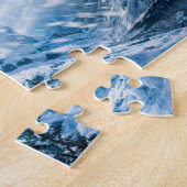 Capricorn Zodiac as Majestic Ram Under Aurora Sky Puzzle (Seite)