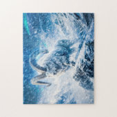 Capricorn Zodiac as Majestic Ram Under Aurora Sky Puzzle (Vertikal)