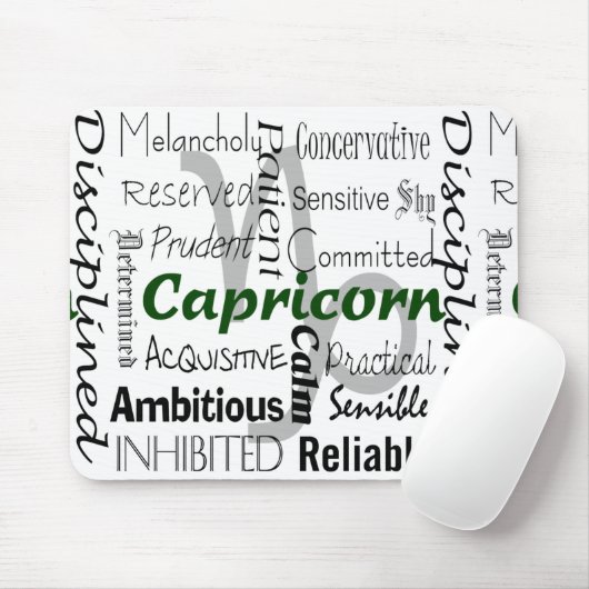 Capricorn Zodiac Astrologie Eigenschaften Collage Mousepad (Mit Mouse)