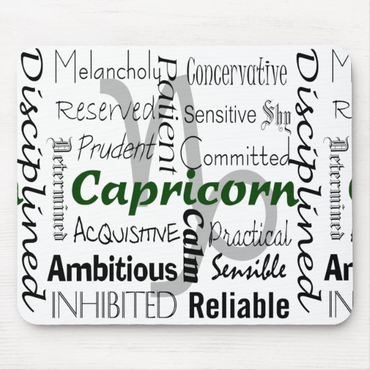 Capricorn Zodiac Astrologie Eigenschaften Collage Mousepad (Vorne)