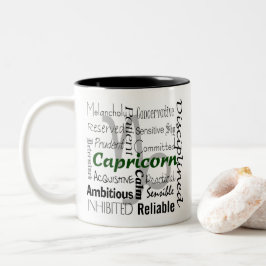 Capricorn Zodiac Astrologie Eigenschaften Collage Zweifarbige Tasse