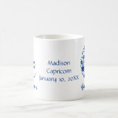 Capricorn Zodiac Astrologie Geburtstag Blau Weiß Kaffeetasse (Mittel)