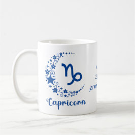 Capricorn Zodiac Astrologie Geburtstag Blau Weiß Kaffeetasse