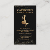 *~* Capricorn Zodiac Astrologie Lesungen Schwarz Visitenkarte (Rückseite)